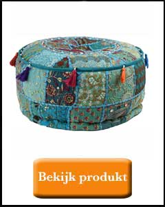 Turquoise poef bekijken