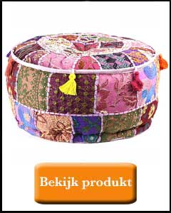 Paars bohémien poef 