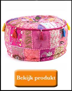 Roze bobo patchwork poef