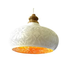Witte filigrain grote open hanglamp Witte filigrain grote open hanglamp