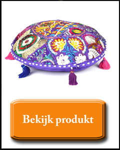 Paars rond patchwork kussentje