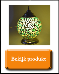 Groene tafellamp van glasmozaiek