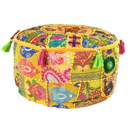 Bohemian poef okergeel Bohemian poef okergeel