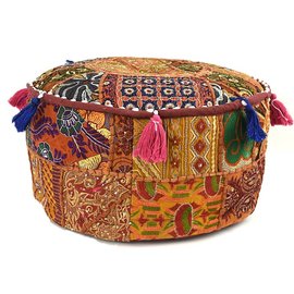 Bohemian poef bruin Bohemian poef bruin