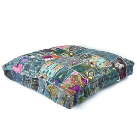 Loungekussen grijs patchwork Loungekussen grijs patchwork