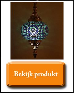 Blauwe glas mozaïek lamp uit de video hierboven