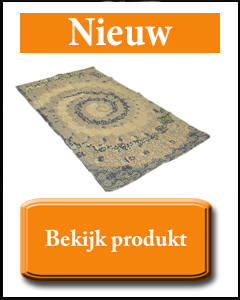 Goud met ecru kelim vloerkleed