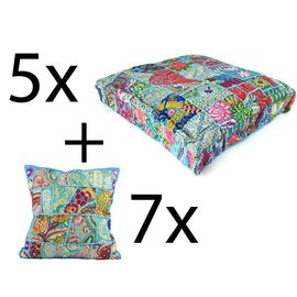 Tuinset blauwe matras kussens Tuinset blauwe matras kussens