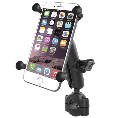 RAM Mount Torque™ 3/4" - 1" Diameter Handlebar/Rail Base with 1" Ball and X-Grip® for Larger Phones