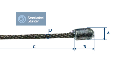 staalkabel - 3 meter ophangsysteem