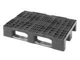 Pallet, open dek, 3 sleden, mat. PE recycle, zwart Light versie