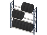 Bandenstelling 200cm hoog, 180 cm breed, 3 niveaus