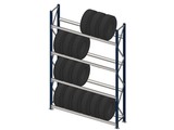 Bandenstelling 250cm hoog, 180 cm breed, 4 niveaus
