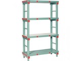 Kunststof stelling 100cm breed /30cm / 4schap 160cm hoog