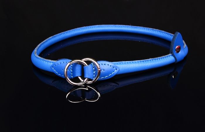 Handgemaakte leren sliphalsband (rond)