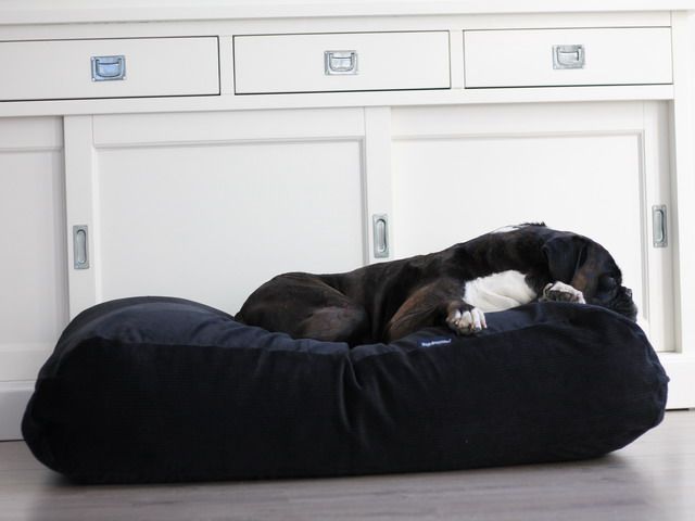 Hondenbed zwart ribcord superlarge