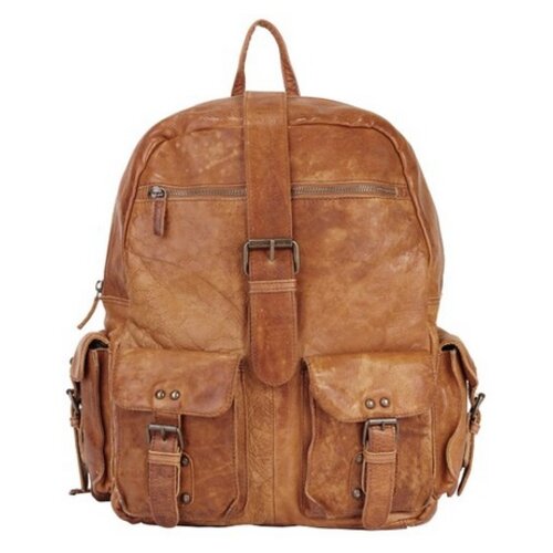 JOOF Vintage look grote leren rugtas bruin JOOF Vintage look grote leren rugtas bruin