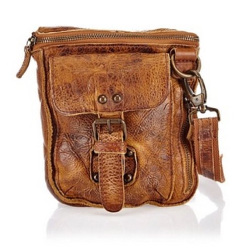 JOOF Vintage look kleine leren schoudertas bruin 2 JOOF Vintage look kleine leren schoudertas bruin 2