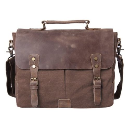 JOOF Canvas laptoptas / werktas / schooltas bruin JOOF Canvas laptoptas / werktas / schooltas bruin