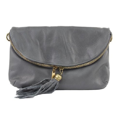 Leren Citybag / Avondtasje grijs Leren Citybag / Avondtasje grijs
