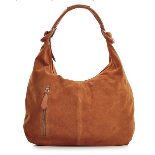 Basic suede schoudertas, cognac Basic suede schoudertas, cognac