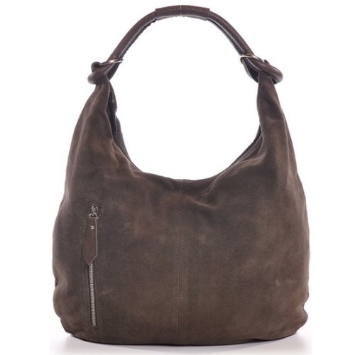 Basic suede schoudertas, bruin Basic suede schoudertas, bruin