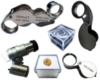 Various magnifiers and storage boxes