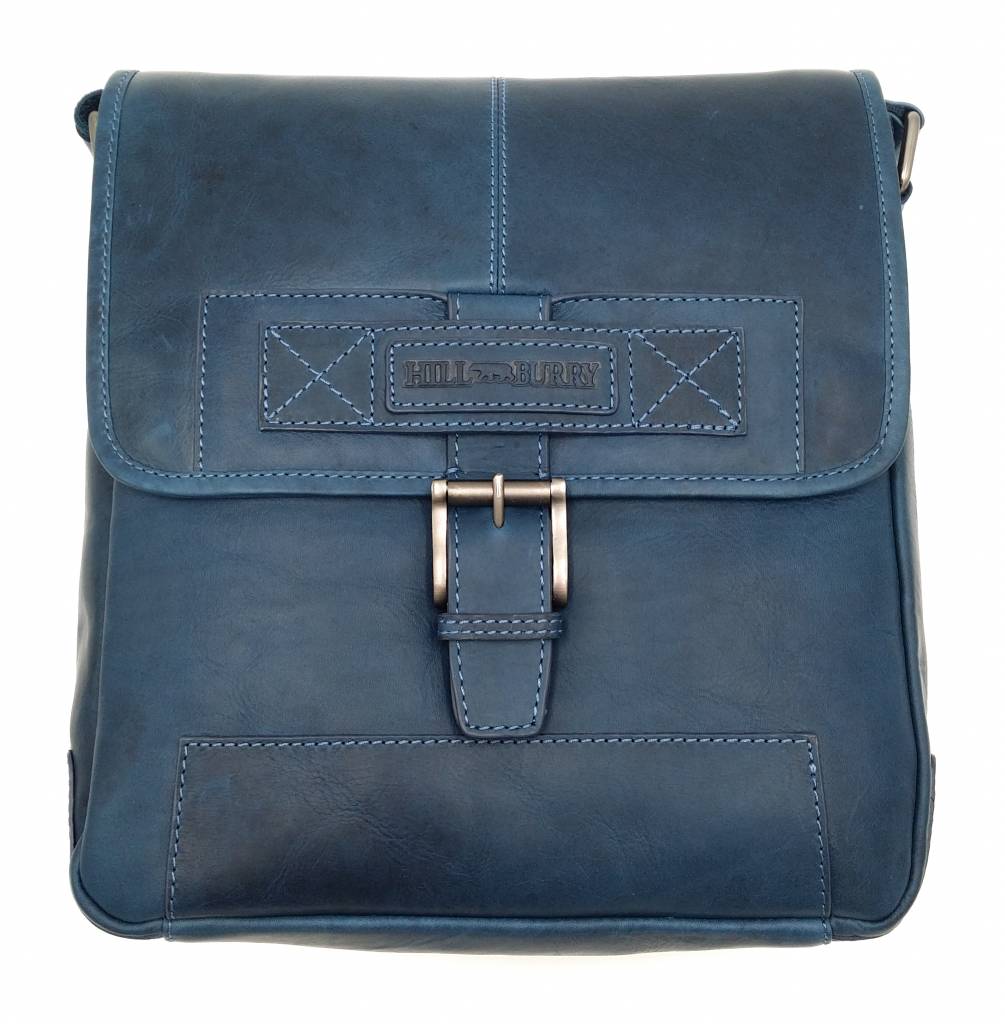 Hill Burry Hill Burry - VB10023 -2089 - real leather - Shoulder -crossbodytas- firm - vintage leather blue - Bestleder.com