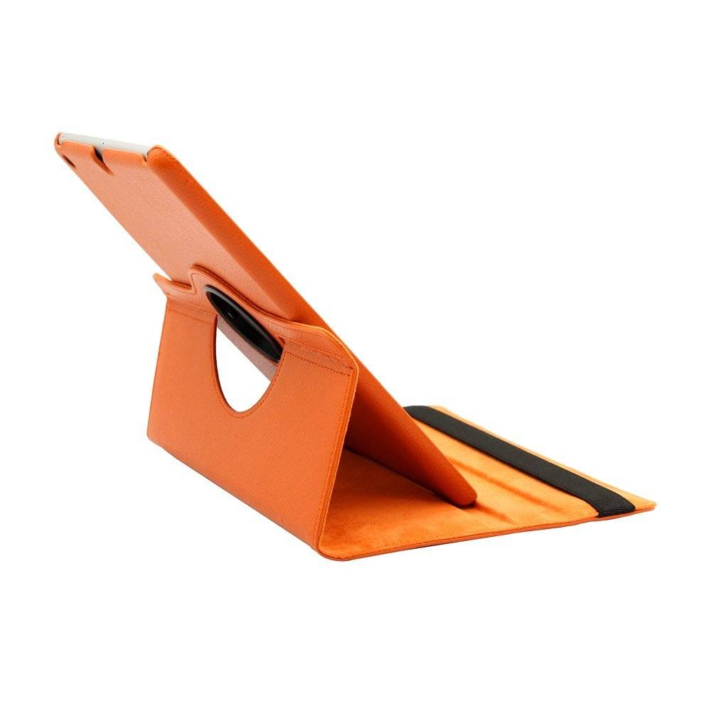 Ipad hoes 360 graden oranje leer