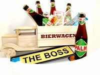 Cadeautip voor hem. Voor ieder budget een leuk en origineel houten bierwagen bierpakket.