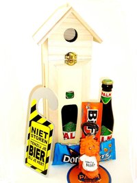 Cadeautip voor hem. Voor ieder budget een leuk en origineel vogelhuisje bierpakket.