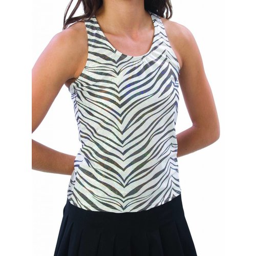 Pizzazz Glitter racerback cheer top zwart/wit Pizzazz Glitter racerback cheer top zwart/wit