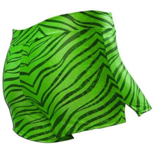 Pizzazz Zebra glitter cheer short lime Pizzazz Zebra glitter cheer short lime