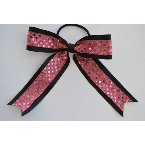 Cheerleader haarstrik glitter roze Cheerleader haarstrik glitter roze