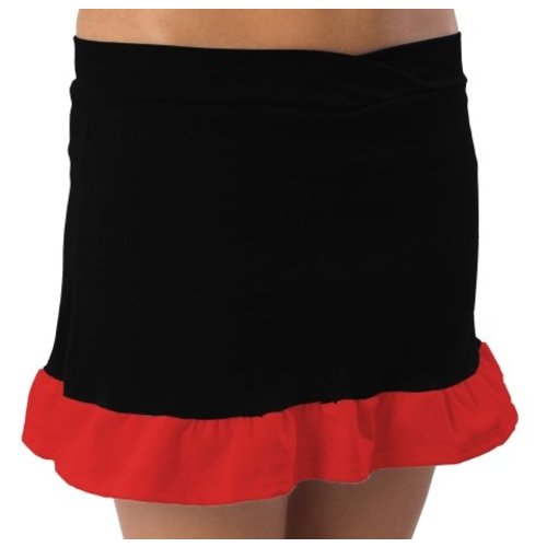 Pizzazz Dames Cheerleader rokje zwart/rood Pizzazz Dames Cheerleader rokje zwart/rood