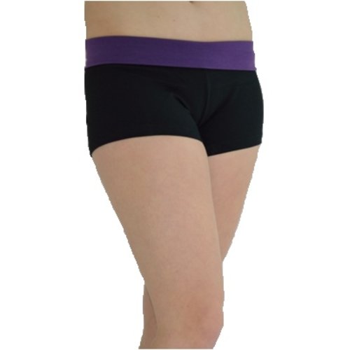 Dansgirl Roll down short zwart met paars Dansgirl Roll down short zwart met paars