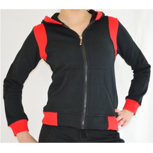 Dansgirl Sportvest kinder zwart met rood Dansgirl Sportvest kinder zwart met rood