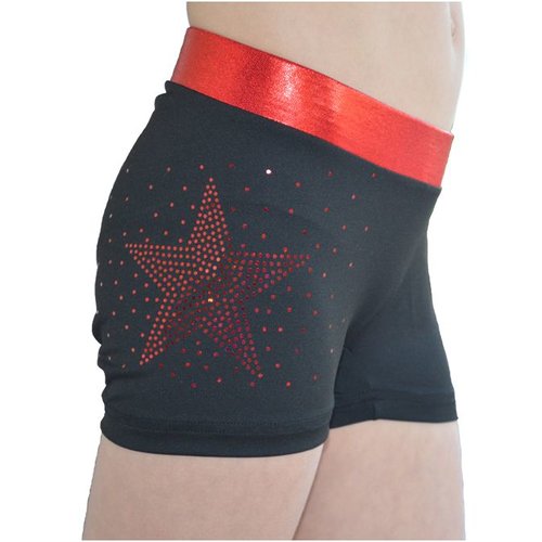 Ervy Dames short glitter ster rood Ervy Dames short glitter ster rood