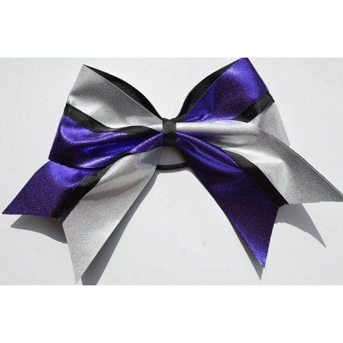 Grote Cheer bow paars/zilver Grote Cheer bow paars/zilver