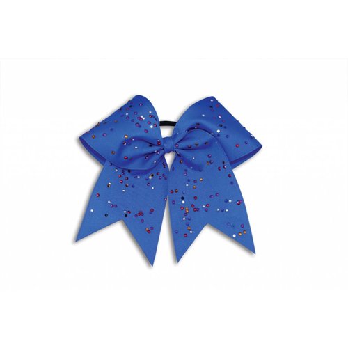 Pizzazz Cheerleader Hairbow blauw met strass steentjes Pizzazz Cheerleader Hairbow blauw met strass steentjes