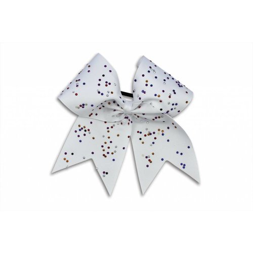 Pizzazz Cheerleader Hairbow wit met strass steentjes Pizzazz Cheerleader Hairbow wit met strass steentjes