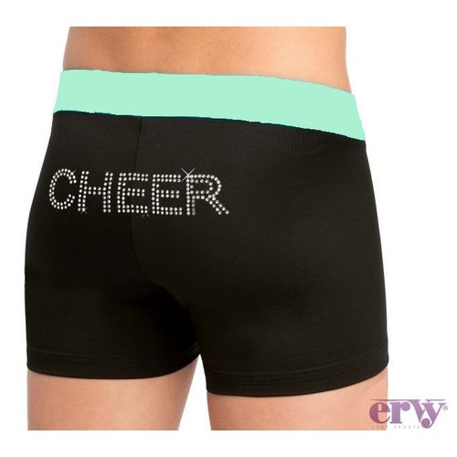 Ervy Cheer short strass zwart/mint kinder Ervy Cheer short strass zwart/mint kinder
