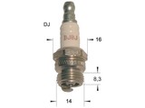 Bougie DJ8J voor Diverse 2-takt Motoren, Bosmaaier, Bladblazer, Kettingzaag, Heggenschaar, Trimmer, Strimmer, Stihl, Husqvarna, Zenoa, Jonsered, Dolmar, Hitachi, Stiga