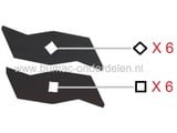 Alko Verticuteermes, Set van 12 Stuks, 360VE - 380VE - 380VBS - HBOV1600 - ELV1300 - Top Garden 400E, Verticuteermachine