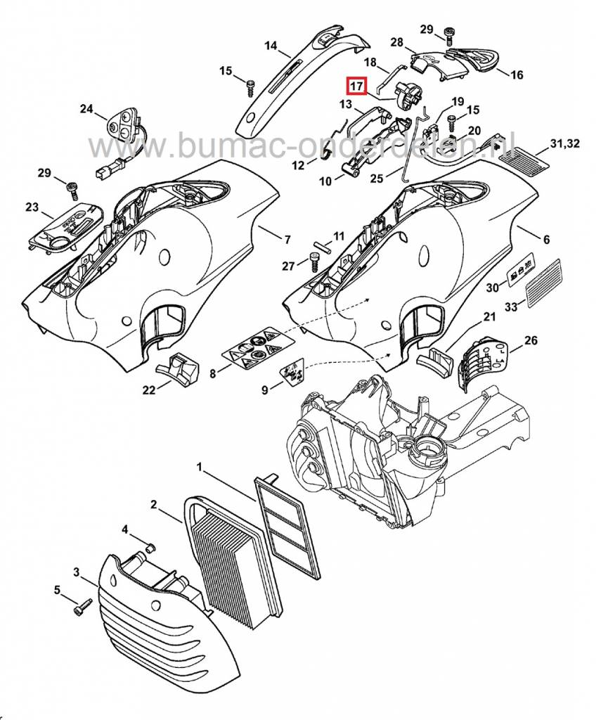 Schakelas STIHL TS410 en TS420, Doorslijper - Bandenzaag - Motorslijper