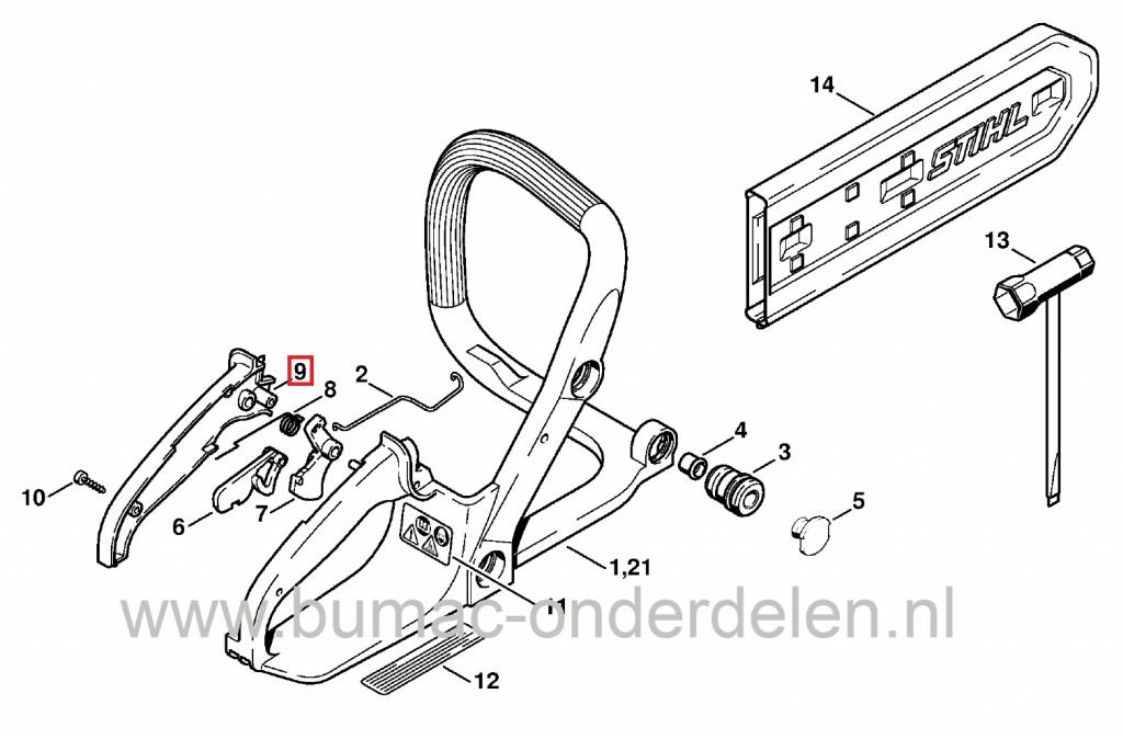 Guide De Chaîne Sägenspezi 40 Cm (16") - Pas 3/8"P, épaisseur 1,3 Mm - Compatible Stihl 017, MS170, MS 170 - Avec Roue D'entraînement