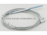 Stuurkabel voor Stiga Villa Frontmaaier - Zitmaaier vanaf Bouwjaar 2010, Kabel Lengte 3750 mm met Z Haak