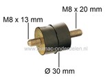 Vibratie Demper AS-MOTOR AS 21-165 - AS 26-AH8 - AS 53 B2 - AS 53 B1 - AS 53 B1R, Bermmaaier - Ruwterreinmaaier - Grasmaaier, Trillingsdemper - Anti Vibratie Rubber - Ophangrubber - Schok Demper