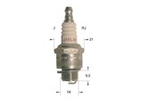 Bougie J19LM voor Grasmaaier, Zitmaaier, Frontmaaier, Briggs & Stratton, Honda Kawasaki, Tecumseh motor Sprint, Classic, Quantum, Europe, Max en iC Motor