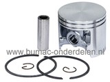 Zuiger Compleet voor HUSQVARNA / PARTNER K950 Motorslijper, Complete Zuiger Set met Zuigerveren, Pistonpen en Borgclips voor Husqvarna - Jonsered - Partner - Mc Culloch Bandenslijper - Doorslijper - Bandenzaag - Doorslijpmachine